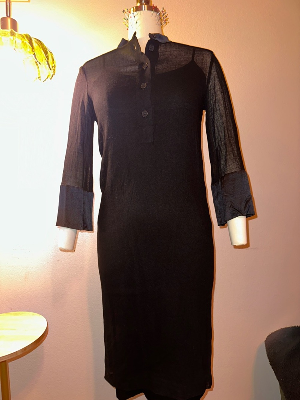 Vintage 1998 CHANEL Black Silk & wool dress